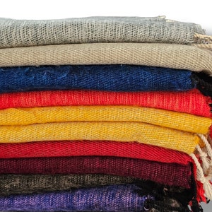 200x80 cm, Original Himalayan YAK WOOL Shawls, Warm and Soft, Plain Design & Many Colors Available, Handmade in Nepal on Himalayan Region