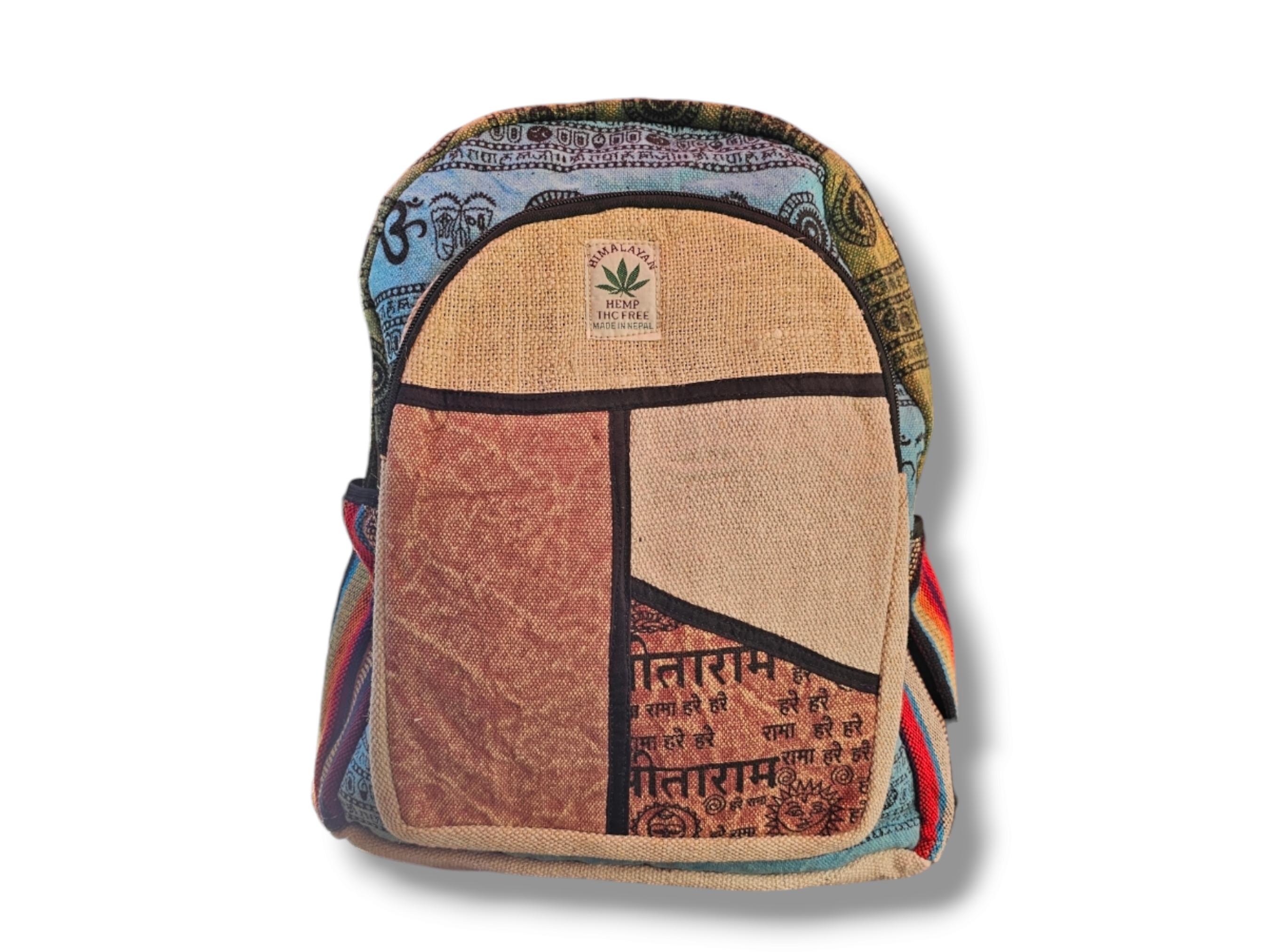 Gheri Rucksack Patched Bagpack Made in Nepal Natural Unisex Bohemian Reggae Gheri Handmade Organic Vegan  main image 4