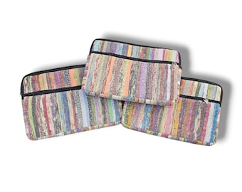UPCYCLED LAPTOP SLEEVE, Handmade with Recycled Fabrics and Cotton by Local Women in a Fairtrade in Nepal,Sustainable & Ecological,Multicolor