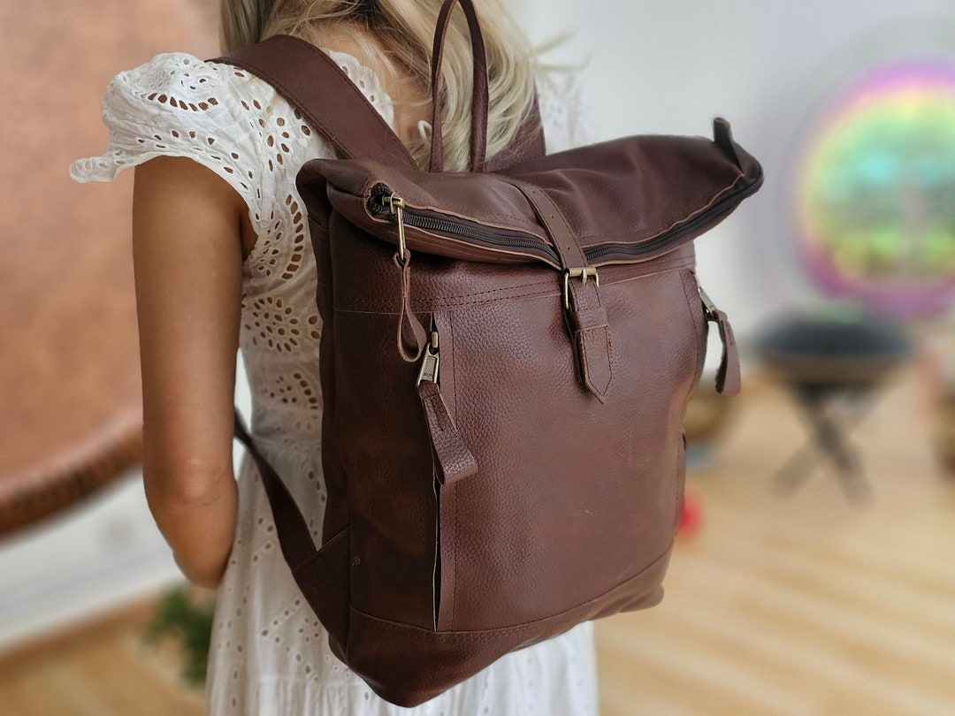 40x30 Cm, Unisex Pure Leather Backpack for Travel/work With External ...
