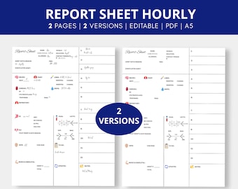 ICU Nurse Report Sheet with Hourly Rounding