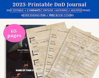 Printable DND Character Journal: Vintage & Modern Sheets (Digital Download)