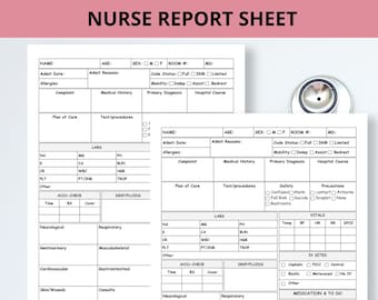 Nurse Brain Sheet Nursing Report Sheet Med Surg Nurse Report Sheet