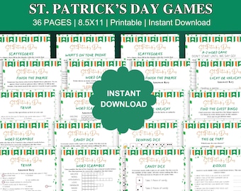 St. Patrick's Day Games MEGA Bundle: 21 Party Activities (Digital Download)