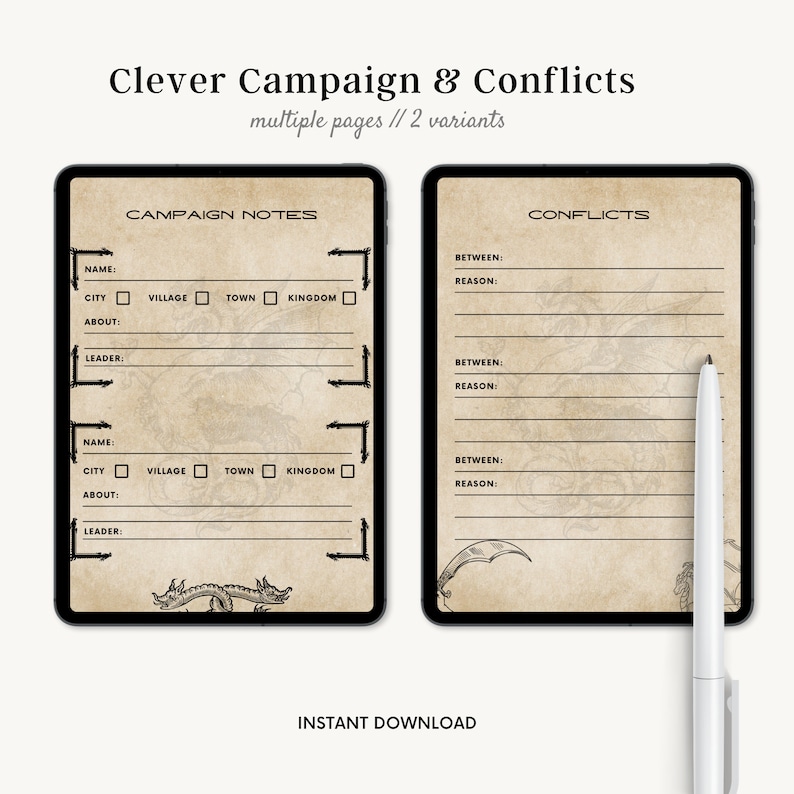 Printable Dnd Character Journal, Dnd Character Sheet With Spell Cards ...