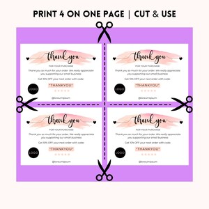 10 bedankkaartjes voor kleine bedrijven | Direct downloaden | Bijsluiters | Waarderingsnotities | Canva-sjabloon | Afdrukbaar | Bewerkbare bundel