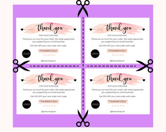 Small Business Thank You Cards: Minimalist Appreciation Notes (Canva Template / Digital Download)