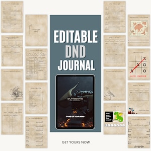Digital D&D Character Journal: Fillable Character Sheet (PDF/GoodNotes)