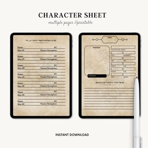 Printable Dnd Character Journal, 5e Character Sheet, Dnd Character ...