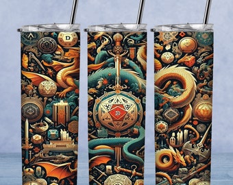 Emballage de gobelet Donjons et dragons : modèle à sublimation de 20 oz (téléchargement numérique)