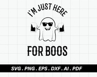 I'm Just Here for the Boos Svg, Drinking Beer Svg, Retro Halloween Svg ...