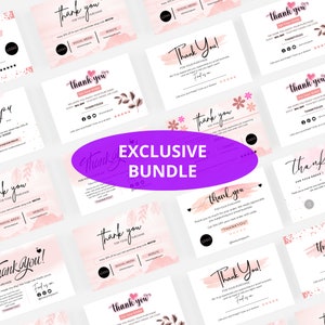 Small Business Thank You Cards Template, Editable Business Thank You Card, Thanks For Your Purchase Card, Printable Thank You Package Insert