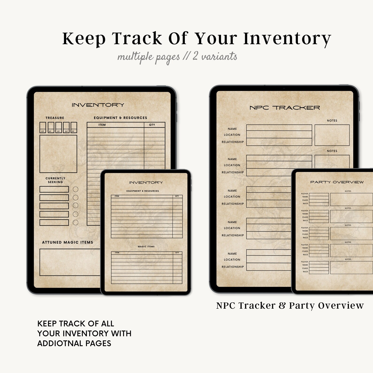 Printable Dnd Character Journal, Dnd Character Sheet With Spell Cards, A5 Size, Dungeons and ...