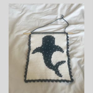 Tapiz de tiburón ballena de Gregory para colgar en la pared - SOLO PATRÓN DE CROCHET