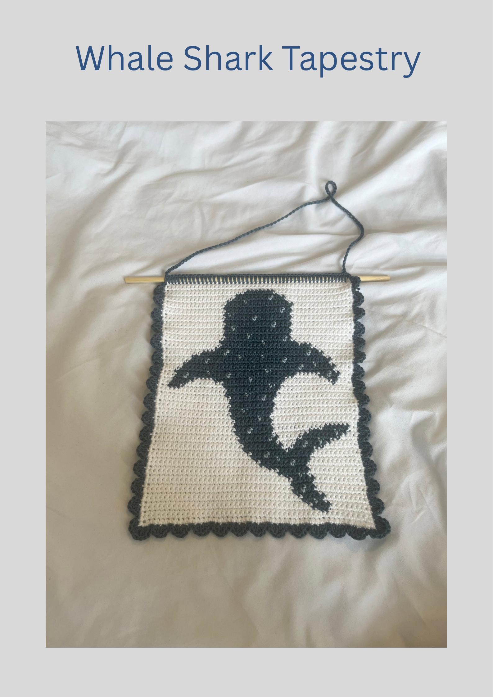 25 Whale Shark Crochet Patterns for Ocean-Loving Makers 15 Gregory Whale Shark Tapestry Wall Hanging