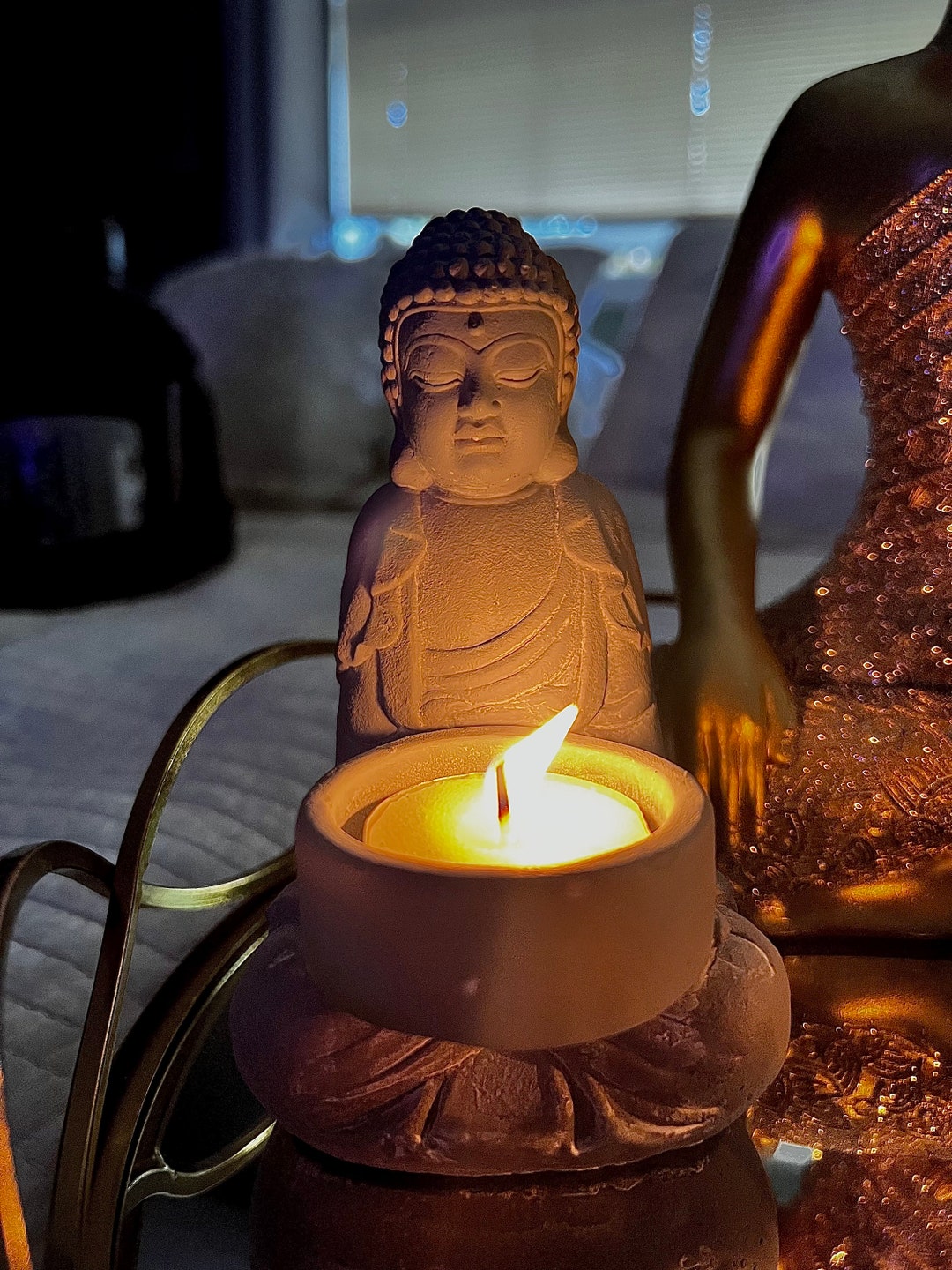 Buddha Tealight Candle Holder Etsy
