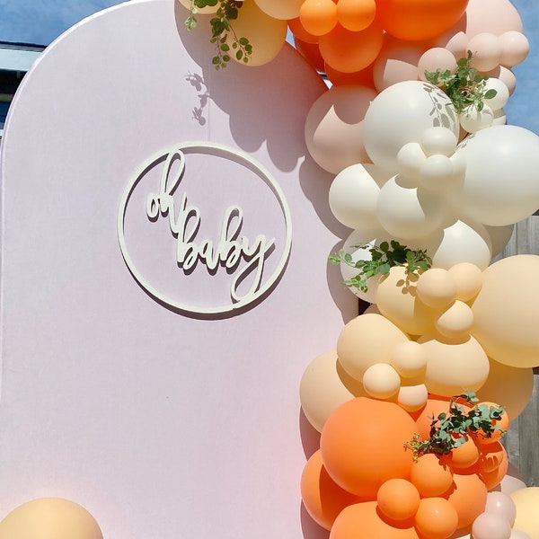 Little Cutie DIY Balloon Arch Garland Kit | Orange Blush White | Cutie Theme Baby Shower Gender Reveal Kids Birthday Party Balloon Decor