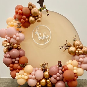 Fall Balloon Garland Kit: Boho Beige, Blush, Burnt Orange Baby Shower Decor