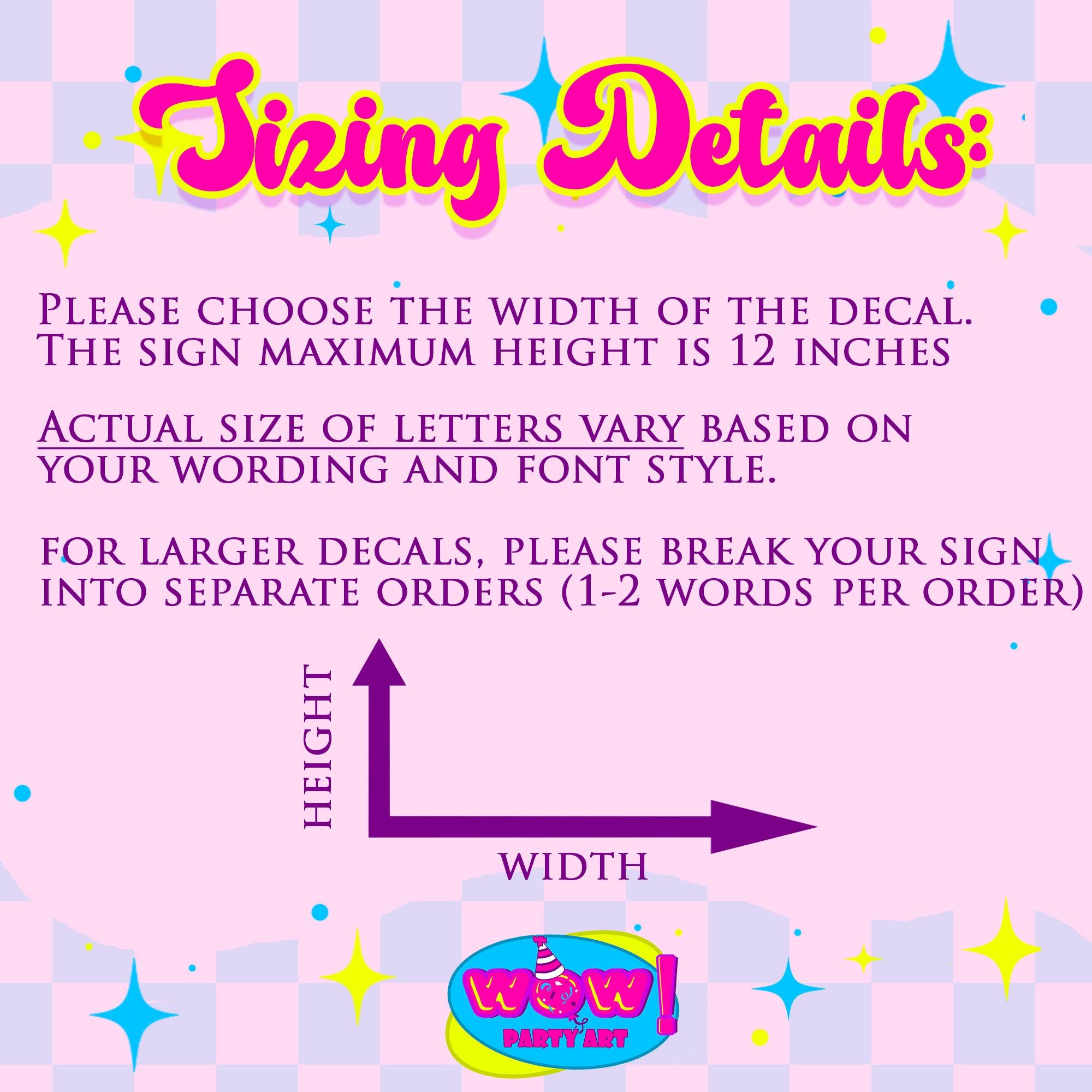 Vinyl Script Vinyl Script Backdrop Decal for Baby Shower | Balloon Arch Lettering ...