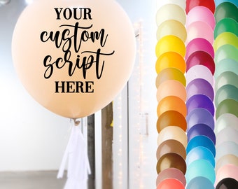 Personalized Bridal Wedding Shower Jumbo Balloon + Tassels | Giant 3 Foot (30-36”) Balloons|White Blush Any Color Custom Lettering Name Date