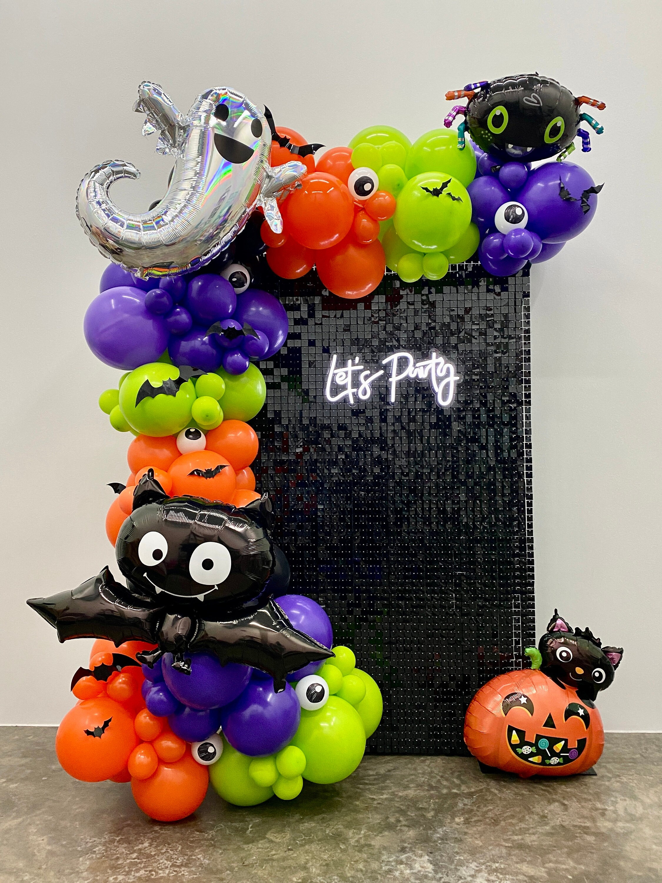 Spooktacular Halloween Balloon Garland Kit: Purple, Black, Lime