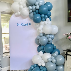 DIY Blue Balloon Arch Kit: Muted Pastel, Rustic Ocean Theme