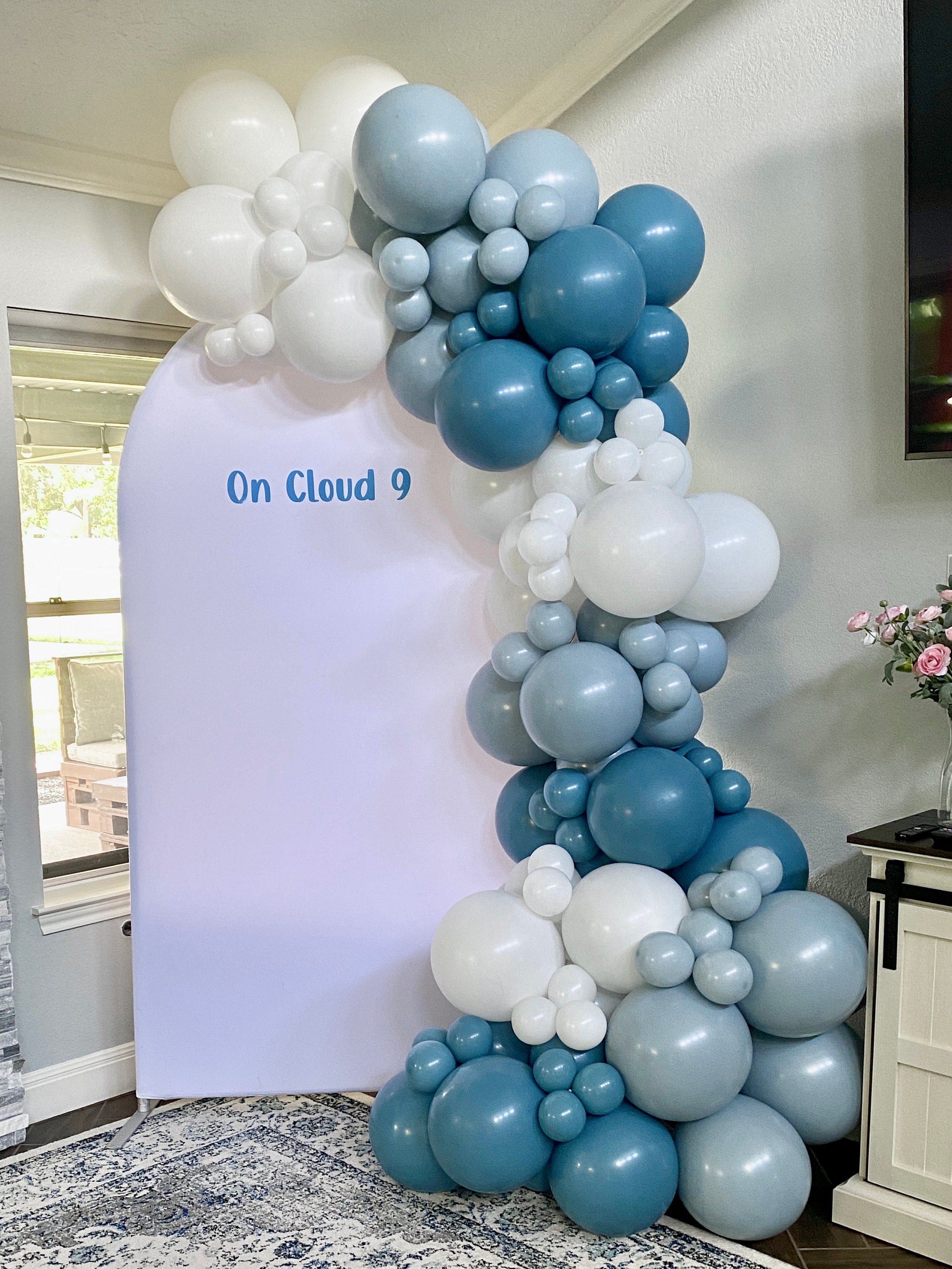 Oh Boy DIY Balloon Arch Garland Kit Muted Pastel Matte Blue White