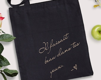 French Quote draagtas van biologisch katoen, romantisch jubileumcadeau