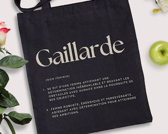 GAILLARDE Organic Cotton Tote Bag French girl style Feminist gift for friend - French quote tote bag for women