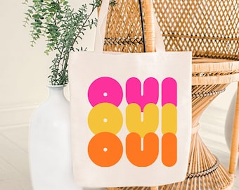 Oui French canvas draagtas, Parijse stijl