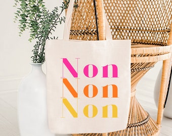 Franse 'Non Non Non'-canvas draagtas: katoenen tas in Parijse stijl