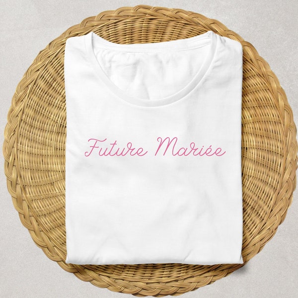 FUTURE MARIÉE gift Bachelorette party t-shirt french quote women white cotton tee bachelorette party gift for bride to be pink bridal shirt