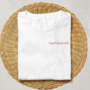 SAPERLIPOPETTE French t-shirt Minimalist style gift with French quote tee for women Parisian style Embroidery shirt gift for girlfriend
