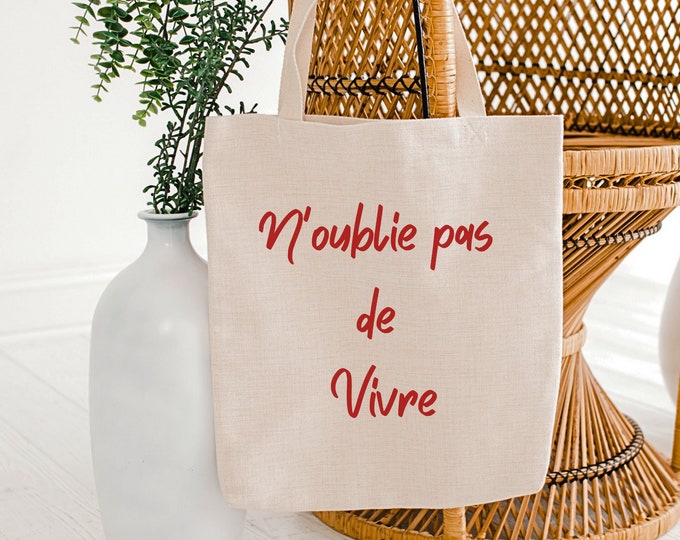 French positive quote gift canvas tote bag for women French quote Tote bag French language gift idea for friend inspirational quote tote