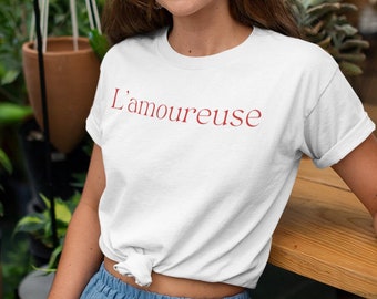 L'amoureuse French Tee, Romantic Gift for Her