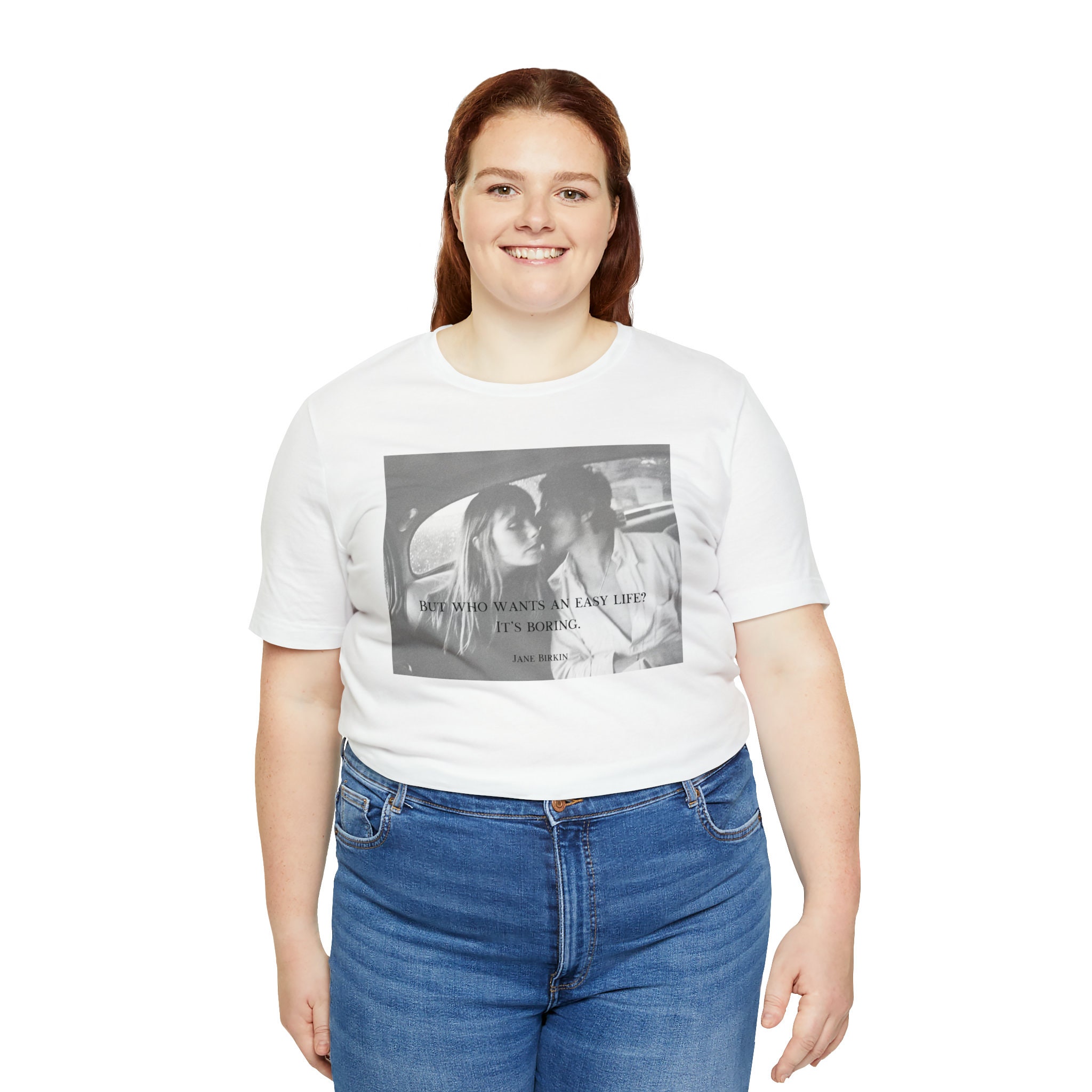 ジェーン・バーキンのグラフィックTシャツ、フランスのファッション 