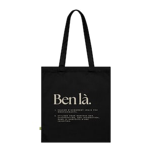 Ben là Quebec Tote Bag, French Canadian Quote, Organic Cotton image 5