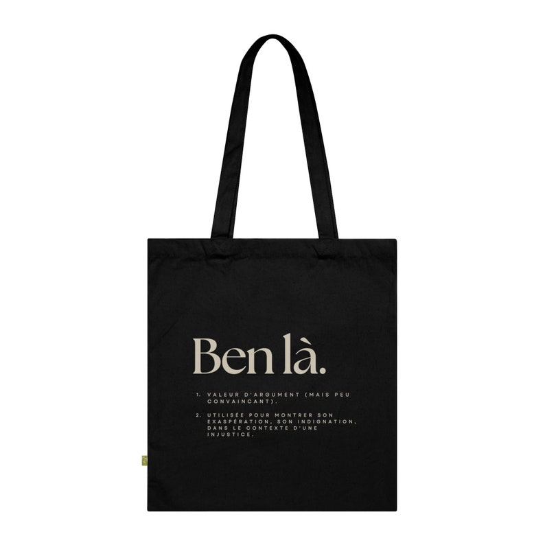 Ben là Quebec Tote Bag, French Canadian Quote, Organic Cotton image 5