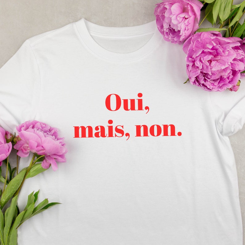 OUI MAIS NON French T-shirt Minimalist Style With French Quote French ...