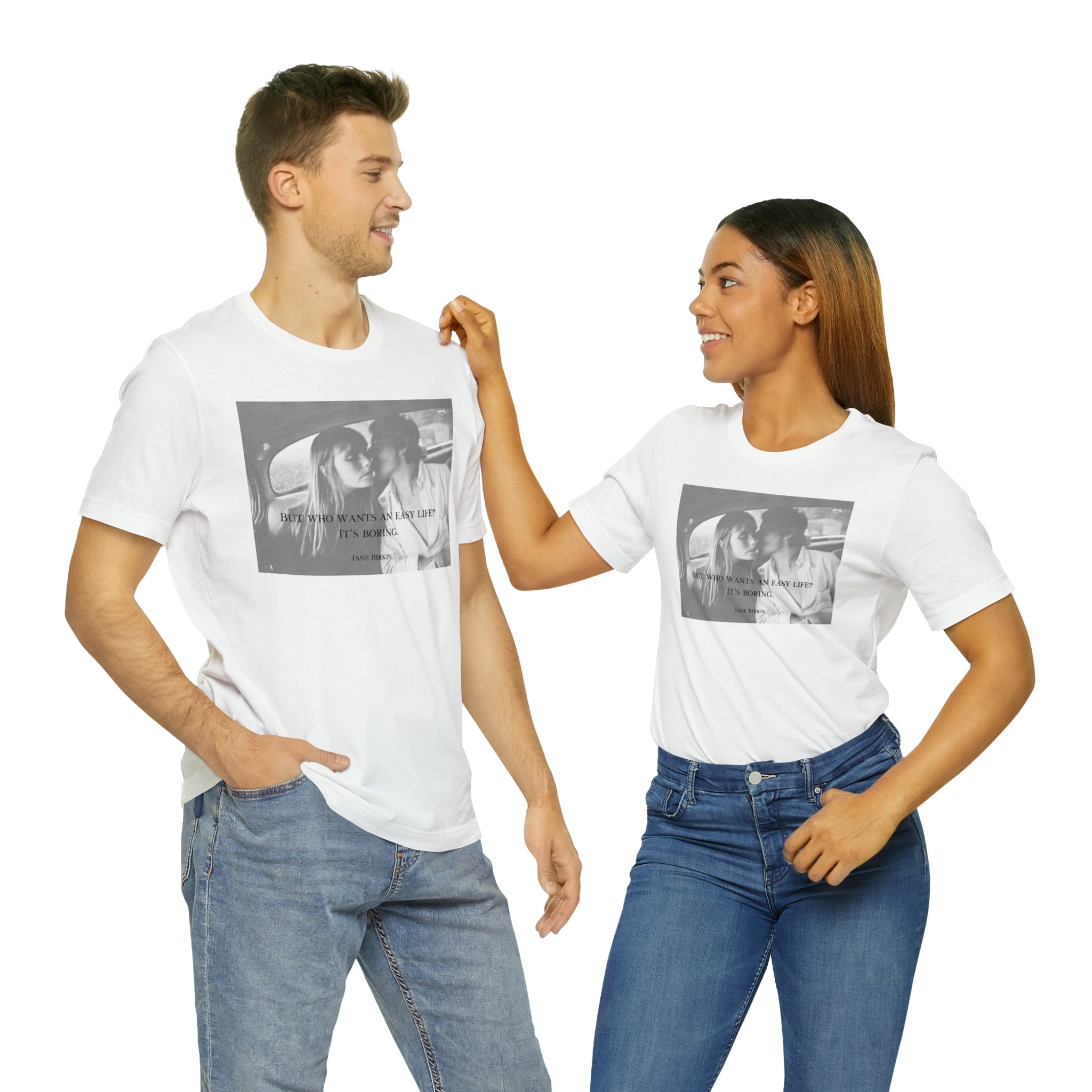ジェーン・バーキンのグラフィックTシャツ、フランスのファッション 