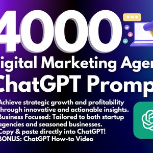 Digital Marketing ChatGPT Prompts | Digital Social Media Marketing Agency | Start a Successful Creative Agency for Entrepreneurs Small Biz