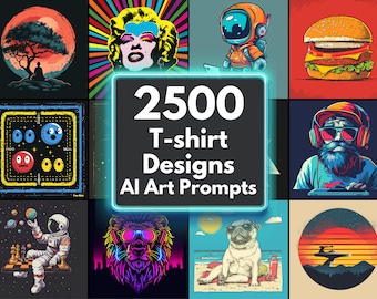 T-shirt Design AI Art Prompts | Text-to-image Midjourney Dall-E Stable Diffusion | Digital Art Download Tshirt Designs and Mockups