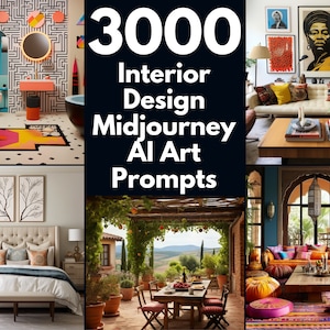 3000 Interior Design Midjourney AI Art Prompts - Endless Inspiration for Your Next Design Project | Digital Art Instant Access | Copy/Paste