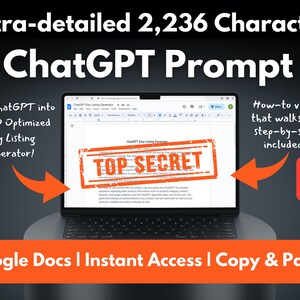 ChatGPT Etsy Listing Generator | Save Time and Improve Your Etsy Search Rankings with ChatGPT | Maximize Your Etsy Sales w AI