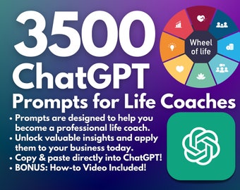 3500 ChatGPT Prompts for Life Coach Entrepreneurs | Unlock Your Coaching Potential | Ultimate Life Planning Resource | Biz Success