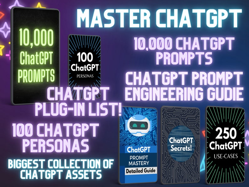 ChatGPT Mega Bundle 10,000 Prompts Use-Cases AI Business Ideas Plug-in List Prompt Engineering eBook and Personas Instant Access image 2