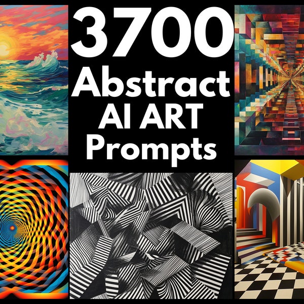 3700 Abstract AI Art Prompts | Midjourney Dall-E Stable Diffusion | Abstract Wall Art Prints | Colorful Digital Brushstroke Painting Print