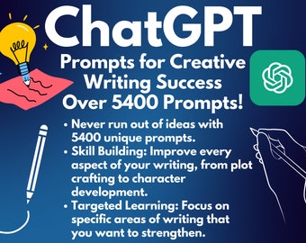 Creative Writing ChatGPT Prompts | Improve your writing with the help of AI | Ultimate AI Prompts | Writing help Personal or Professional