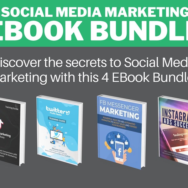Social Media Marketing EBook Bundle | TikTok | Facebook | Instagram | Twitter