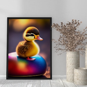 Süßes Entchen (Ente) - für Ihren digitalen Download und eigenen Ausdruck, perfekt als Weihnachtsgeschenk, so süß fürs Kinderzimmer!